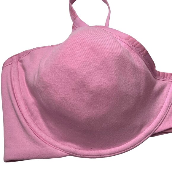 SKIMS Cotton Logo Demi Bra NEW Bubble Gum 44DD - Picture 5 of 12